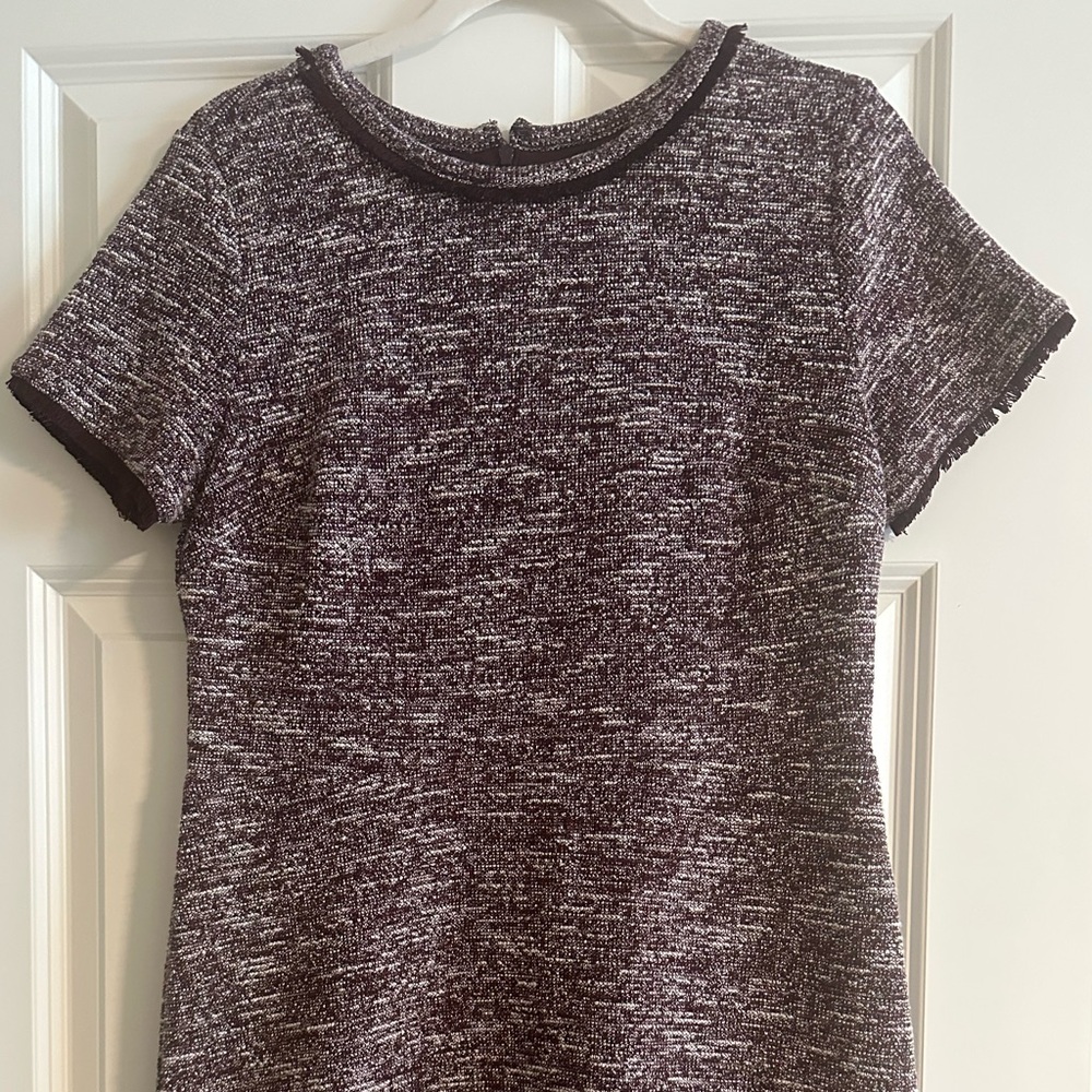 LOFT Textured Purple Knee-Length Dress
